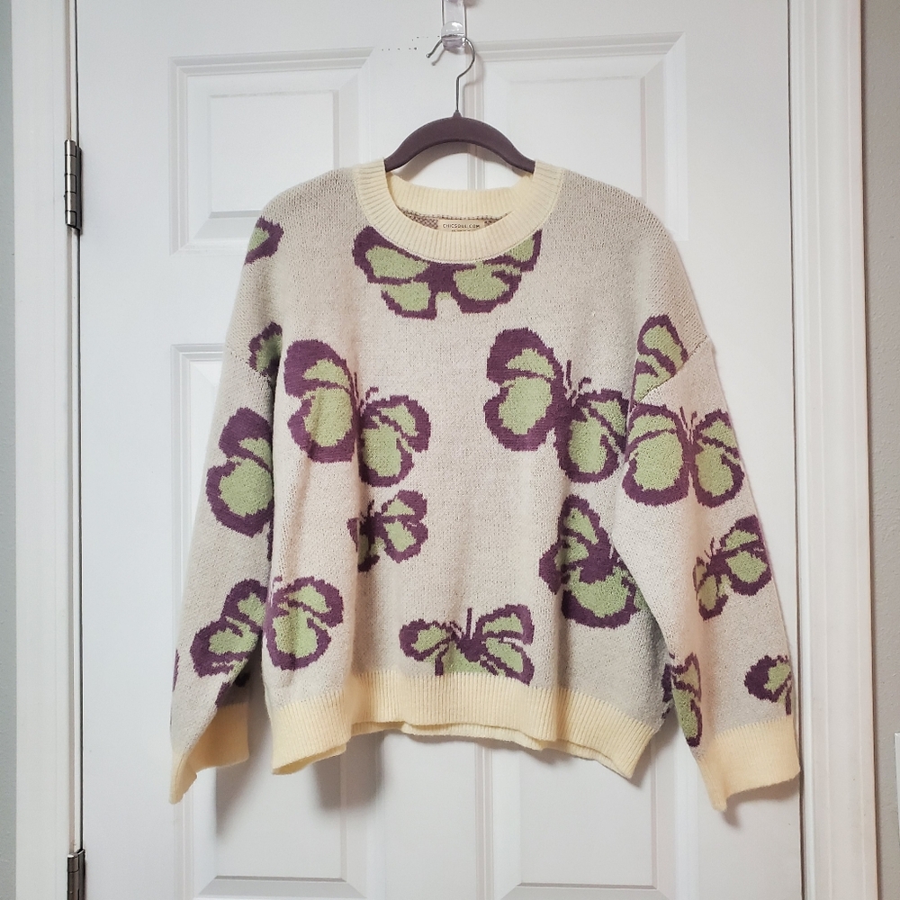 Chic Soul Butterfly Sweater Plus Size 3x